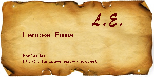 Lencse Emma névjegykártya